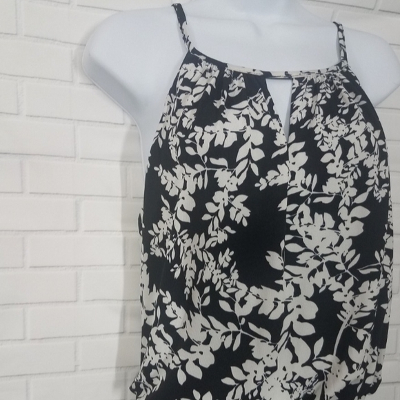 London Times Black and White Leaf Print Maxi Dress - Picture 2 of 5